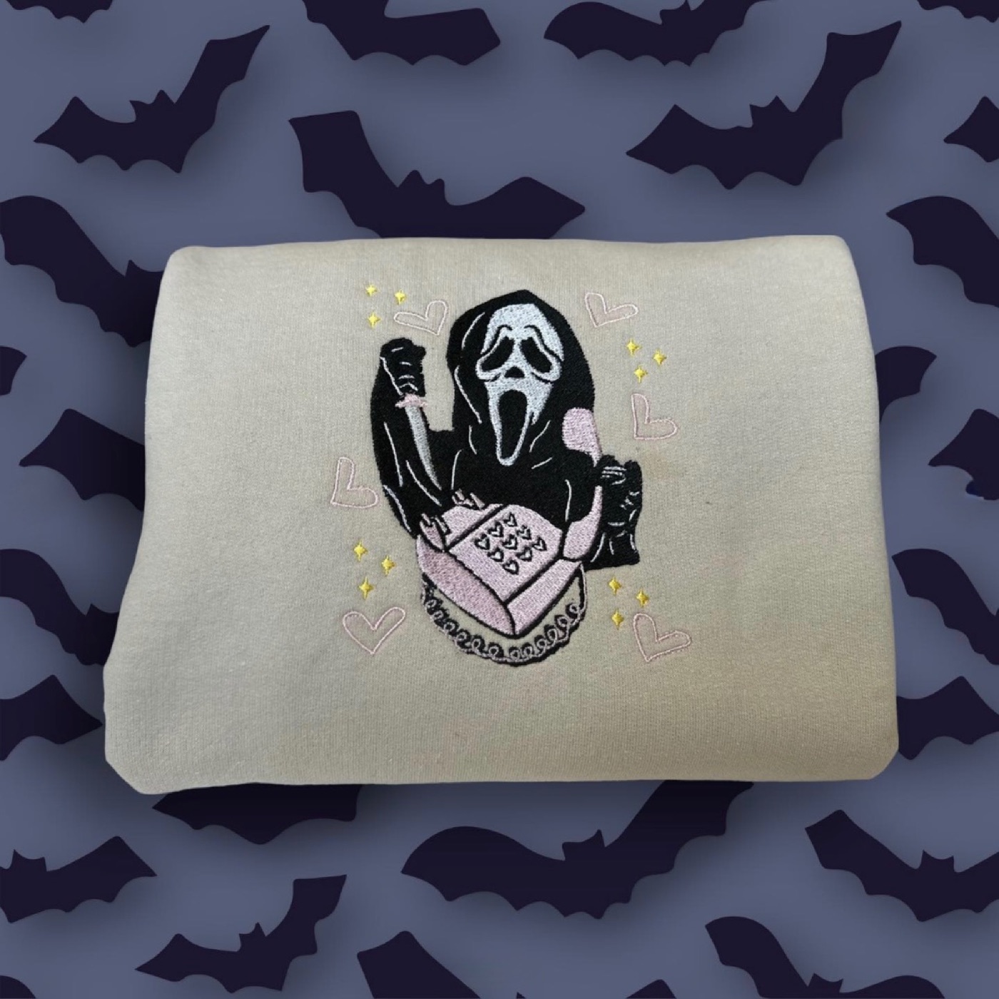 Ghostface Calling embroidered crewneck