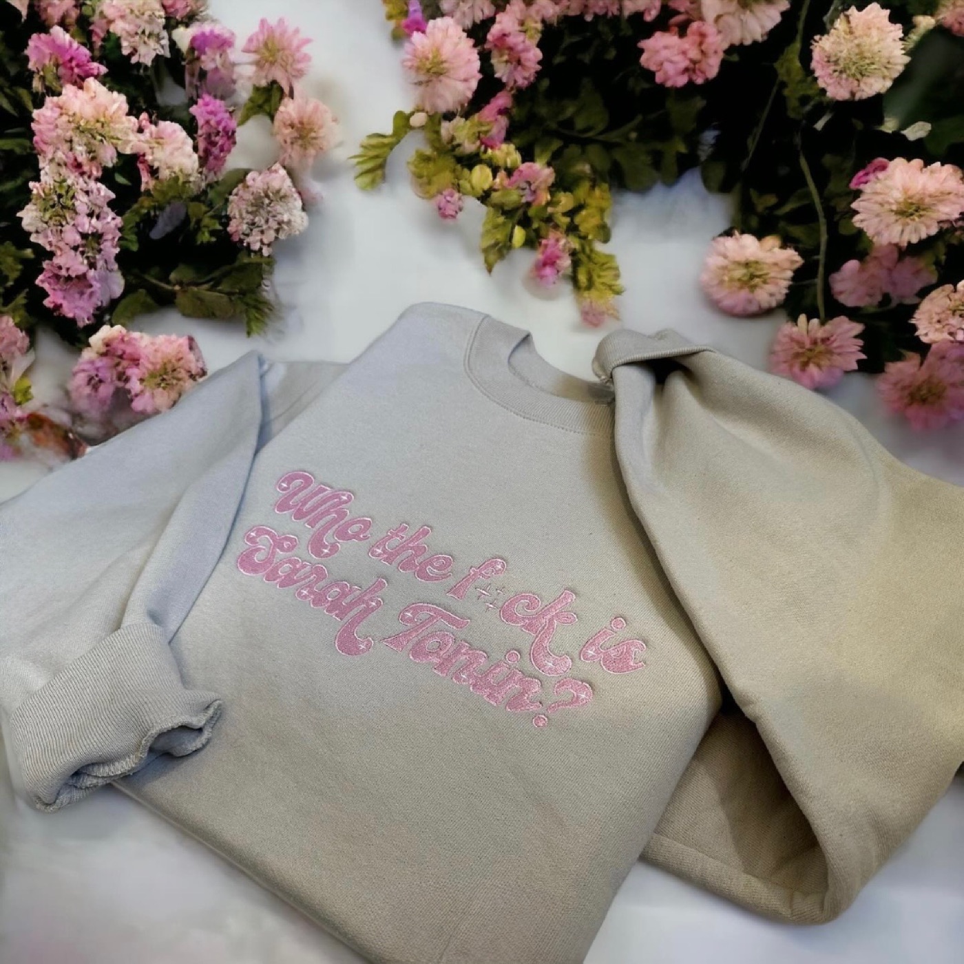 Who the F is Sarah Tonin? — embroidered crewneck