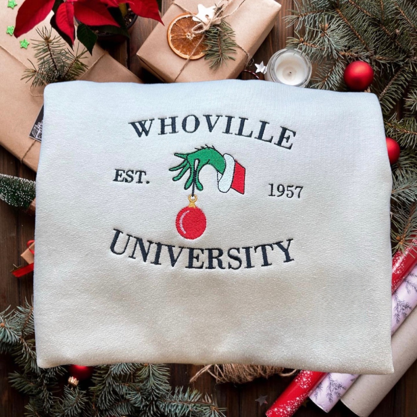 Whoville University embroidered crewneck