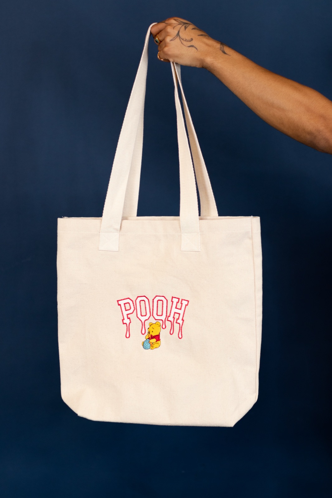 Embroidered canvas tote